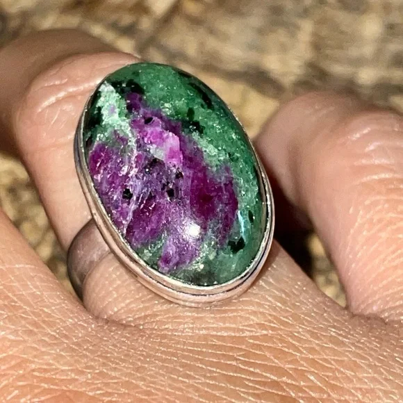 Saualpite Ruby Zoisite Statement Ring Size 8 - Picture 7 of 14